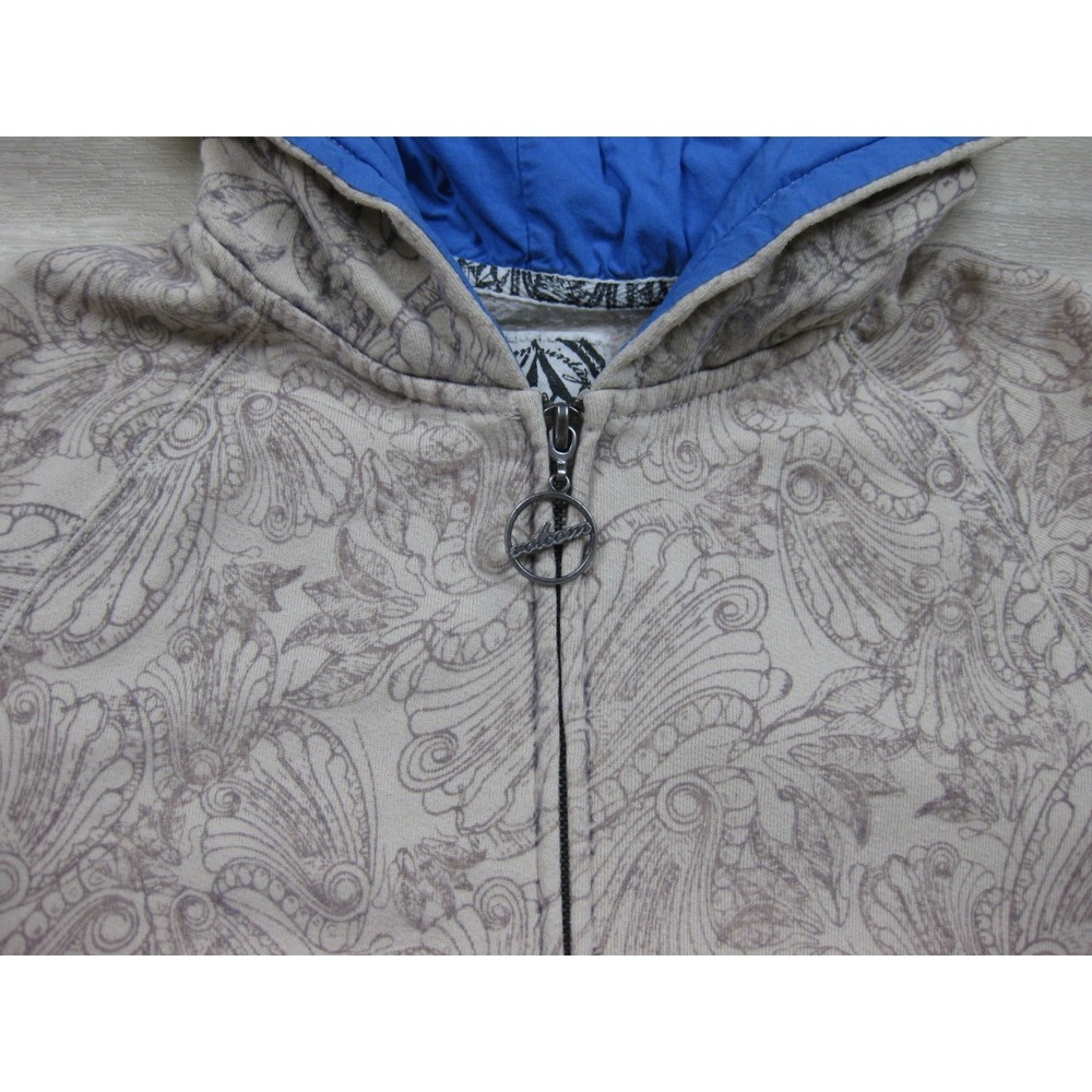Y2K Volcom Zip Hoodie Women's (L) "Wallpaper Vintage" Grunge Skate 2000s - Picture 5 of 12
